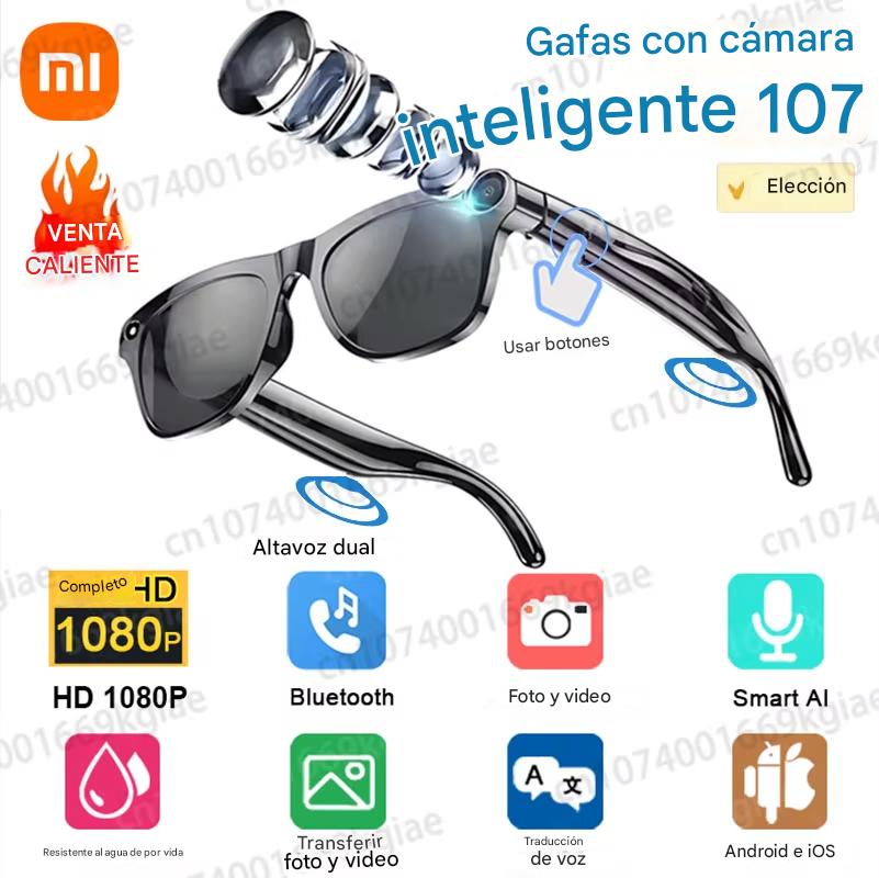 Gafas Inteligentes Xiaomi 8K AI . Cámara 100MP, Llamadas Bluetooth, Asistente de Voz y Control por ChatGPT