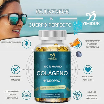 Colágeno Marino Premium 1400mg – Con Ácido Hialurónico, Biotina, Vitaminas y Minerales | Piel Radiante, Cabello Fuerte y Articulaciones Saludables