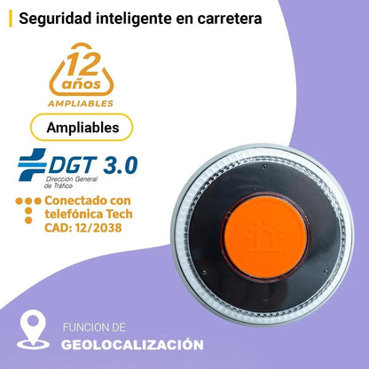 Baliza V16 PRITECH Homologada DGT 3.0 con Geolocalización | Luz de Emergencia 360º – Conexión GPS + eSIM Telefónica Tech hasta 2038 | Obligatoria desde Enero 2026