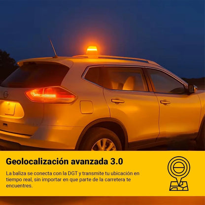 Baliza V16 PRITECH Homologada DGT 3.0 con Geolocalización | Luz de Emergencia 360º – Conexión GPS + eSIM Telefónica Tech hasta 2038 | Obligatoria desde Enero 2026